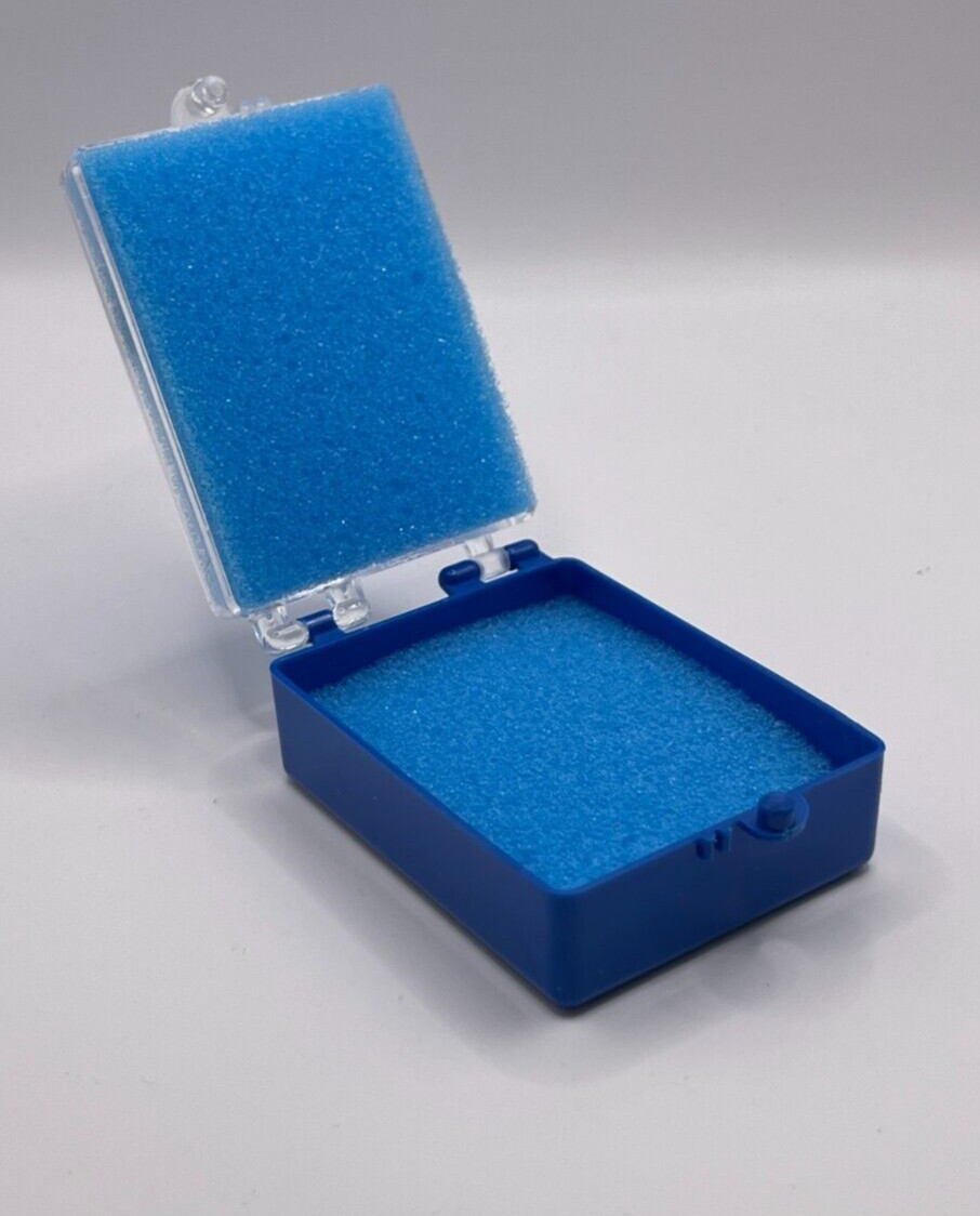 50 Pack, 2″ Blue Crown Foam Case Container Hinged Display Box Jewelry Teeth