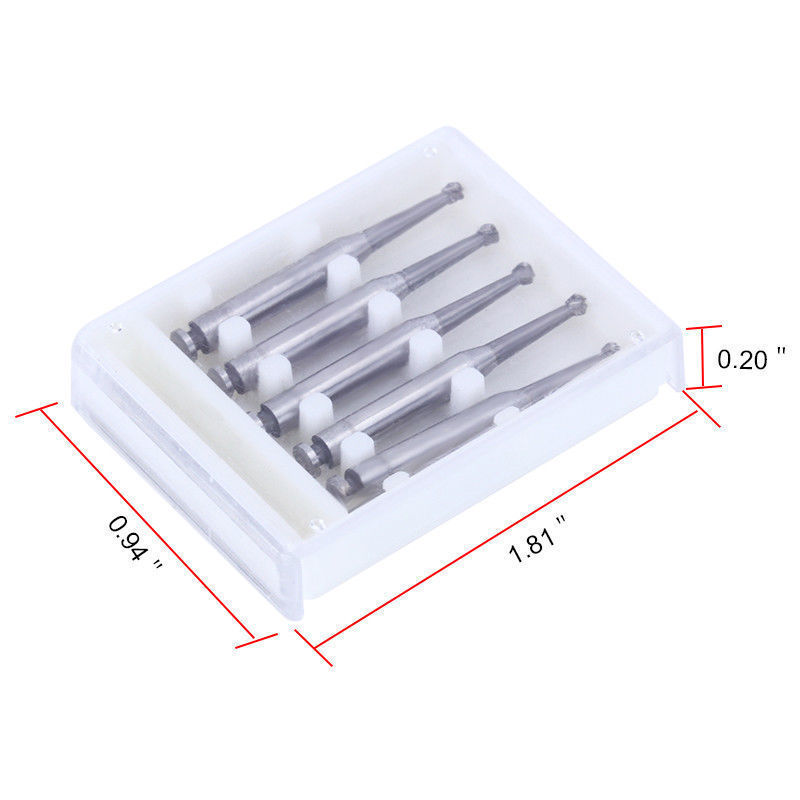 Dental RA Round Carbide Bur for Slow Speed Latch Type RA 1# – 8# Burs 5 Pcs/Box