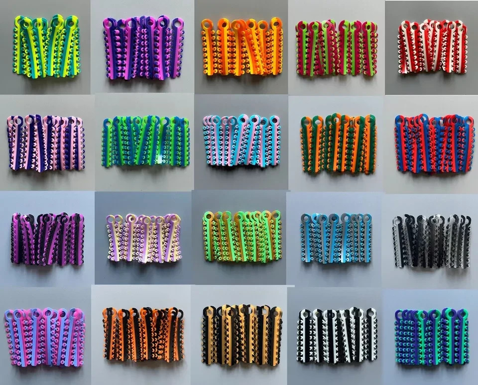 1Box/320pcs Dental Orthodontic Elastic Rubber Ligature Tie Double Color