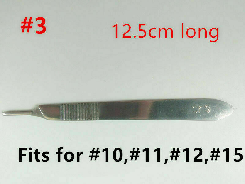 50pcs Dental Medical Sterile Surgical Blades Dental Knife 10Sizes+Handle X1
