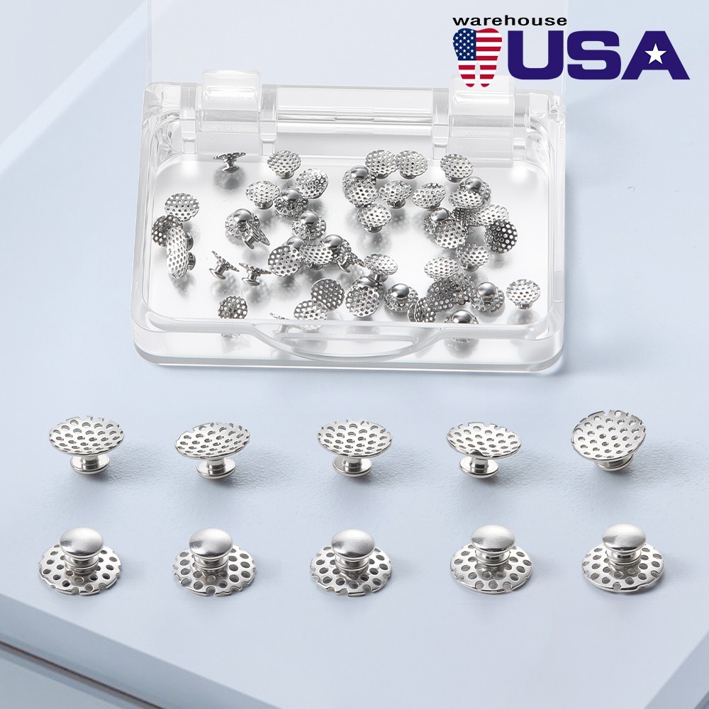 AZDENT Dental Orthodontic Lingual Buttons Bondable Round /Crimpable Hook Stops