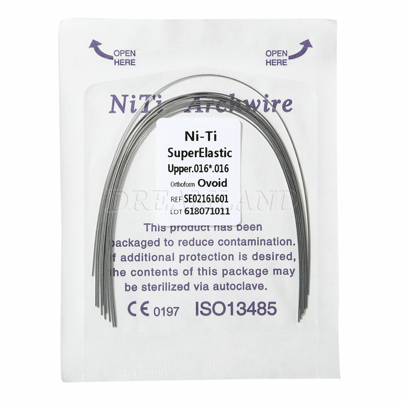 10 Packs Dental Super Elastic Niti Rectangular Arch Wire Ovoid Form 16*16 Upper