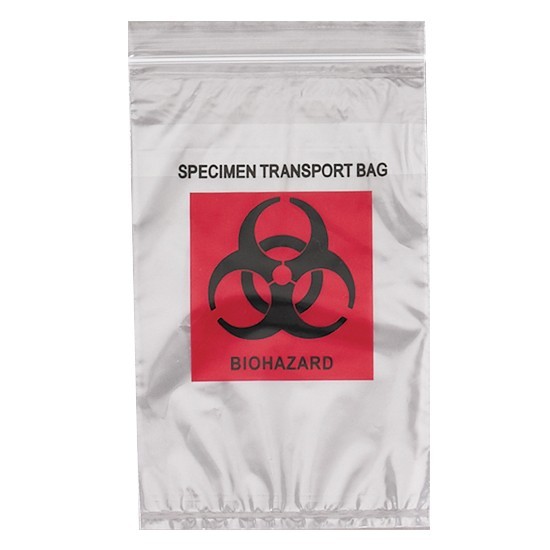 200-Pack Biohazard Bags 6″x9″ Econo-Zip Specimen Transport 1.7mil 3 Wall + Pouch