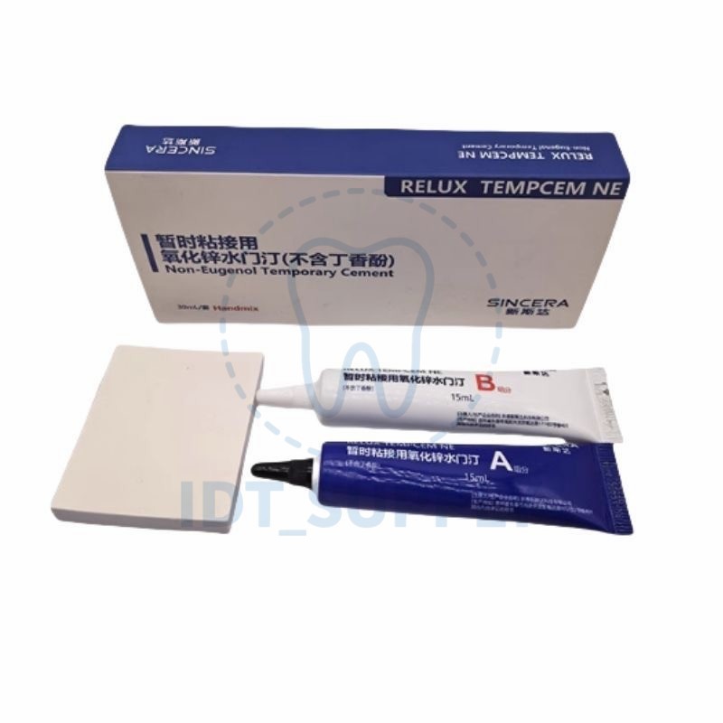 SINCERA Zinc Oxide Temporary Cement 15ml+15ml Eugenol Free Crown Bridge