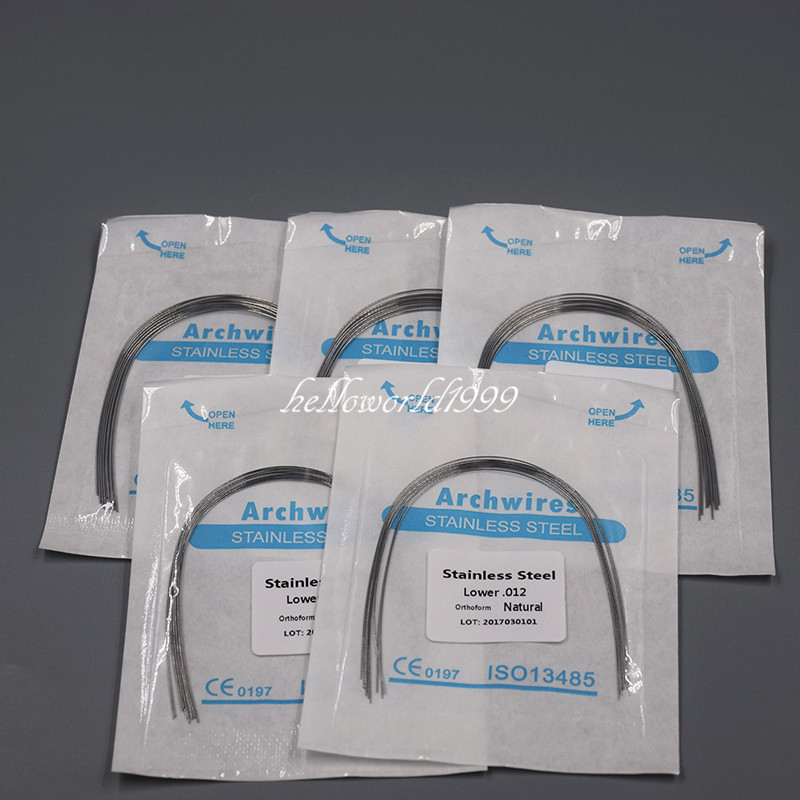 50 Pcs Dental Orthodontic Stainless Steel Round Arch Wire Upper/Lower 012-020