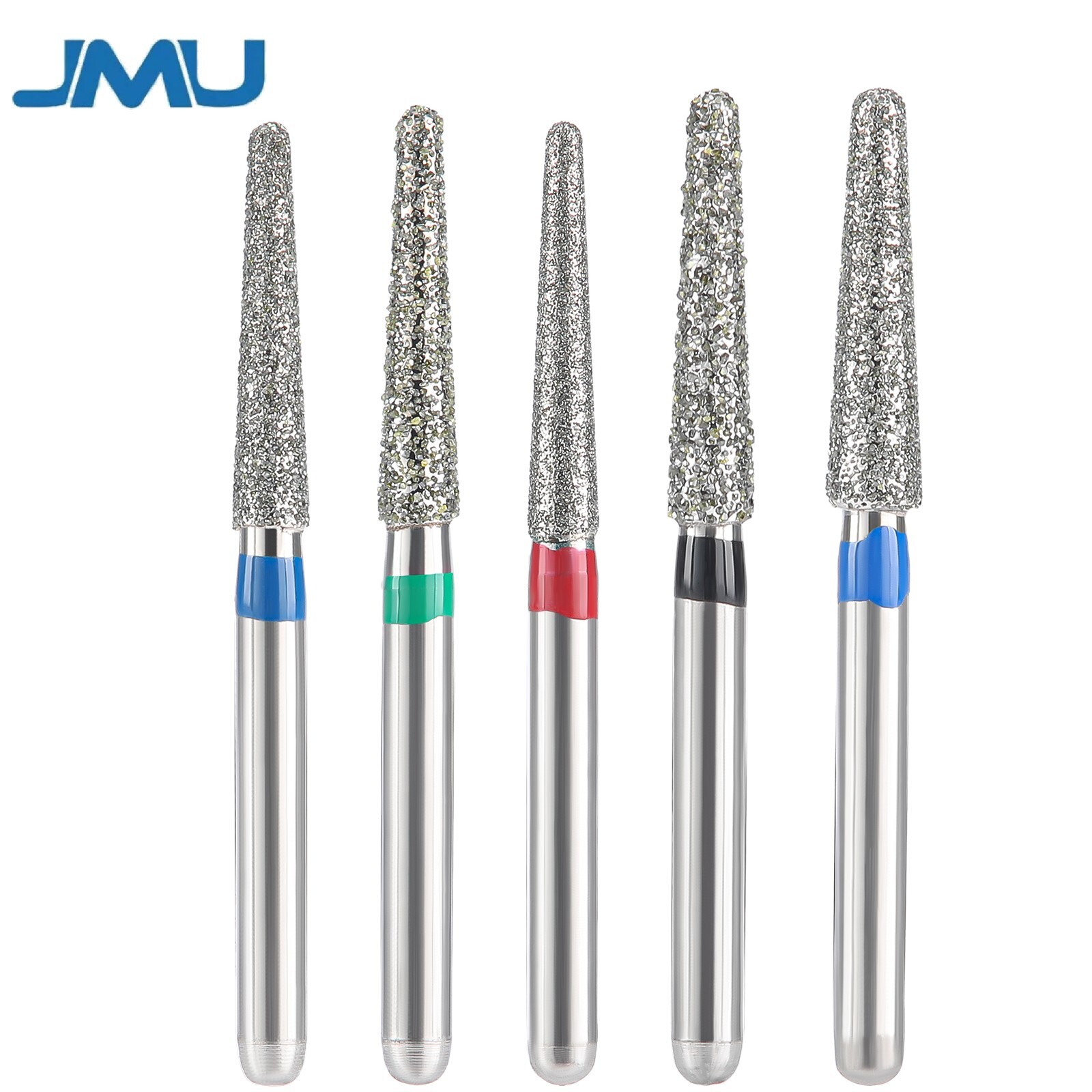 JMU Dental Diamond Burs Round End Taper FG 856 Friction Grip Burs 5Pcs/Box