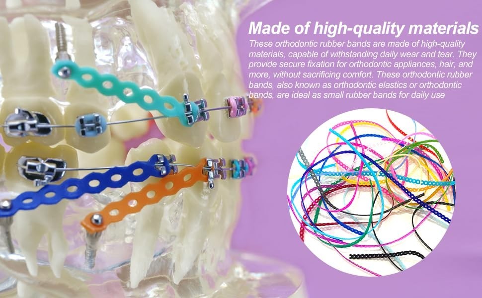 24 Pieces Colorful Power Chain Set Continuous for Braces, Fashion Dental Care…