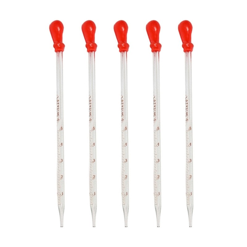 5 Pcs Liquid Pipettes Glass Liquid Dropper 0.5ml, 1ml, 2ml, 3ml, 5ml, 10ml