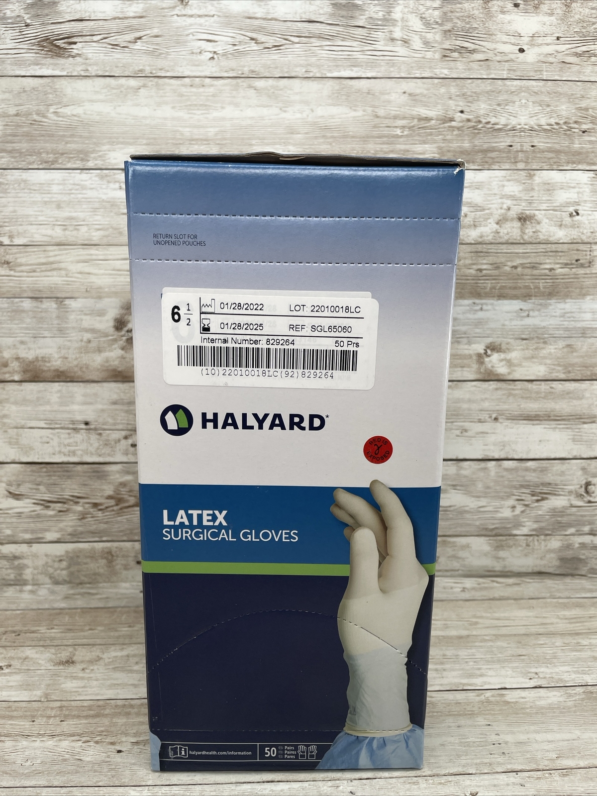 1 Case HALYARD LATEX Surgical Gloves, Size: 6, 200 pair SGL65060 Exp 1/25
