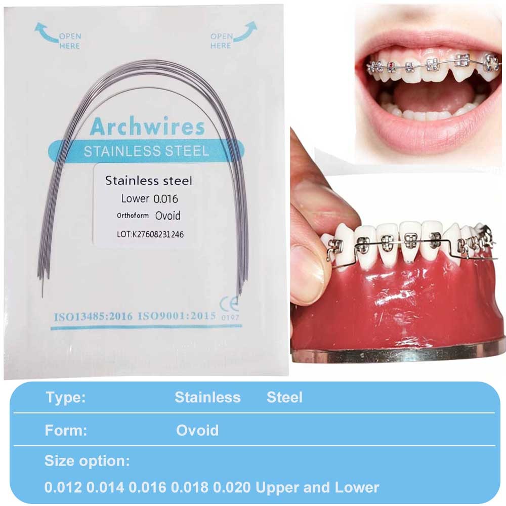Dental Orthodontic Stainless Steel Round Arch Wire Ovoid Form 10pcs/pack