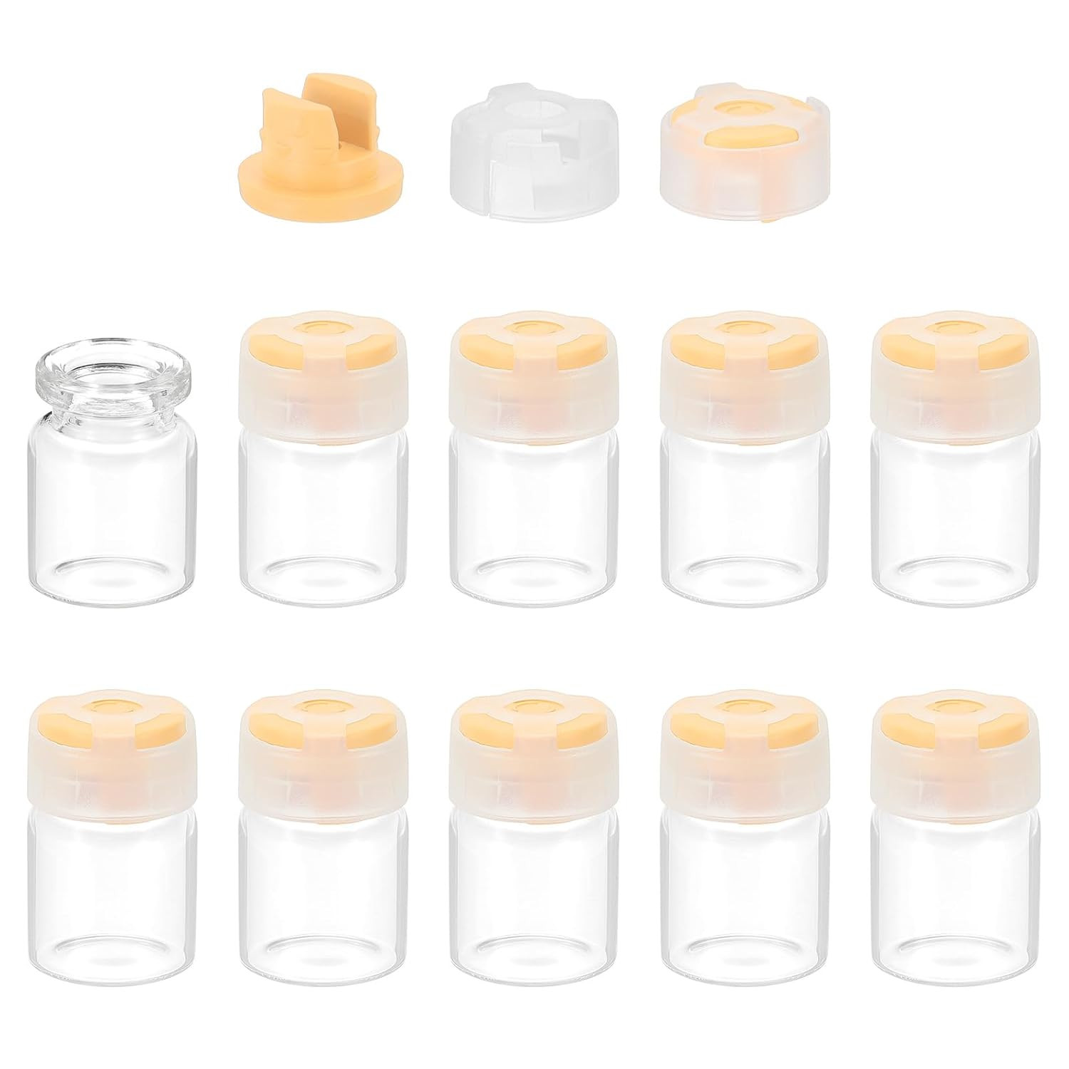 3Ml Clear Glass Sample Vials, 10Pcs Small Liquid Bottles with Locking Cap and Se