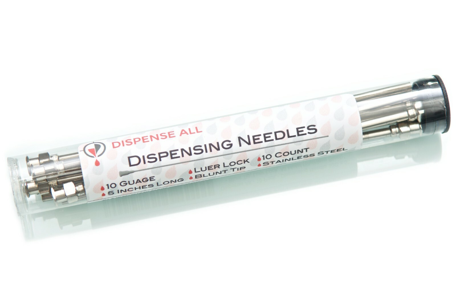 Dispense All – 10 Pack – 5″ Dispensing Needle – Blunt Tip, Luer Lock, All Metal