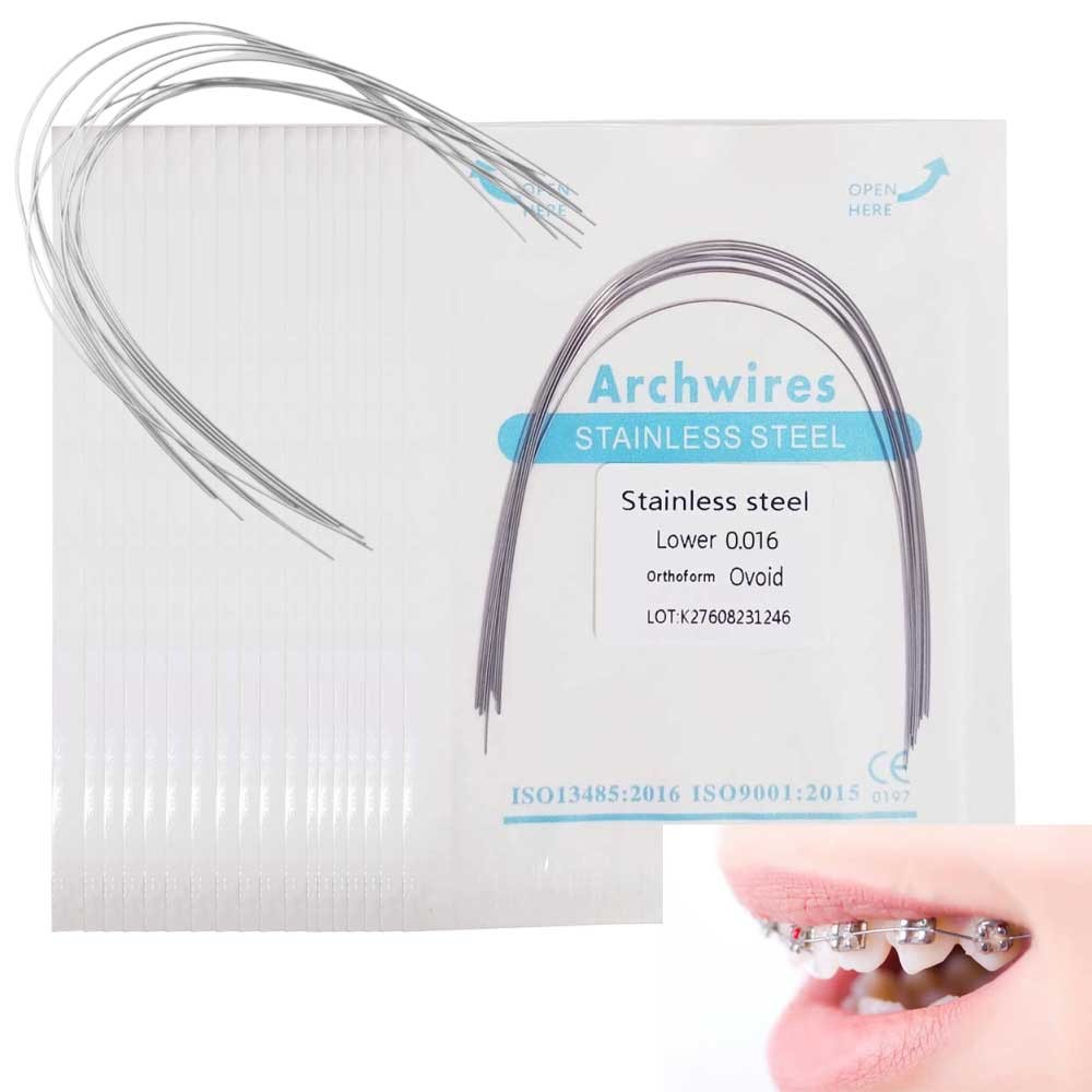 Dental Orthodontic Stainless Steel Round Arch Wire Ovoid Form 10pcs/pack