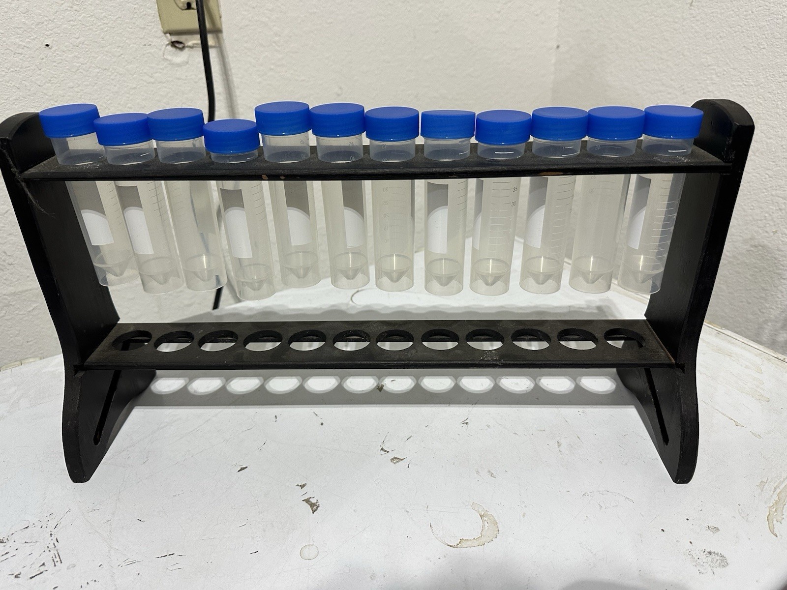 Laboratory Test Tube Rack Set Lot – 2 Tier Rack + 2 Plastic Racks + Tubes
