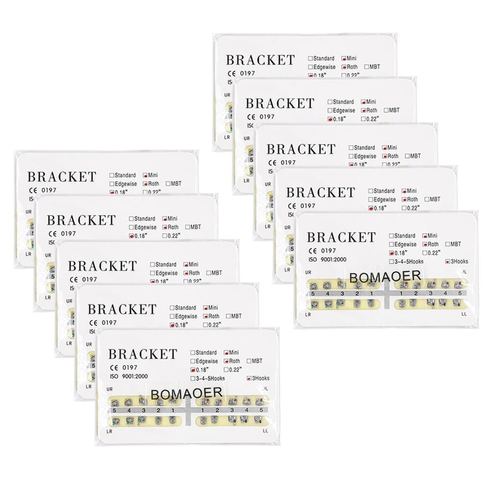 8 Sizes Dental Orthodontic Mental Bracket Brace work with arch wire 20pcs/pack
