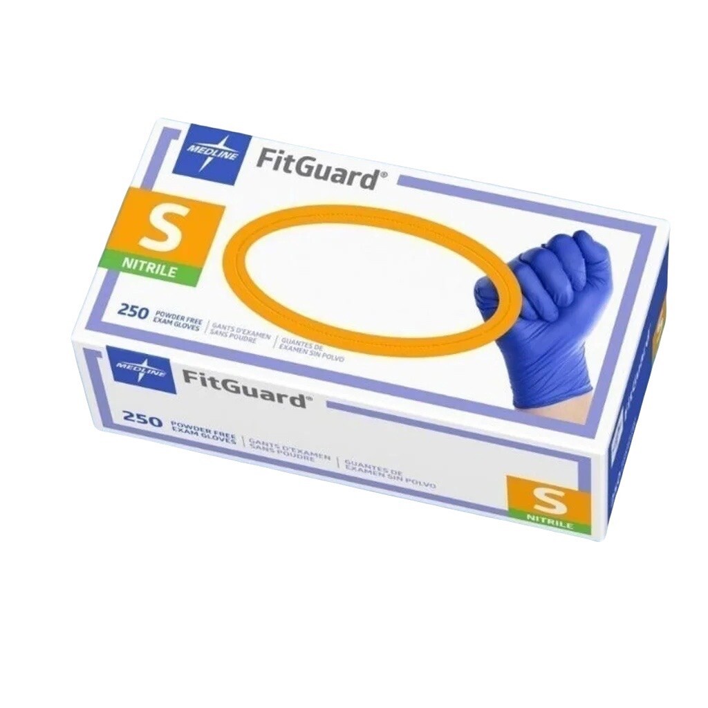 Medline FitGuard (FG2501) Nitrile Exam Gloves, Size Small, Count – 250