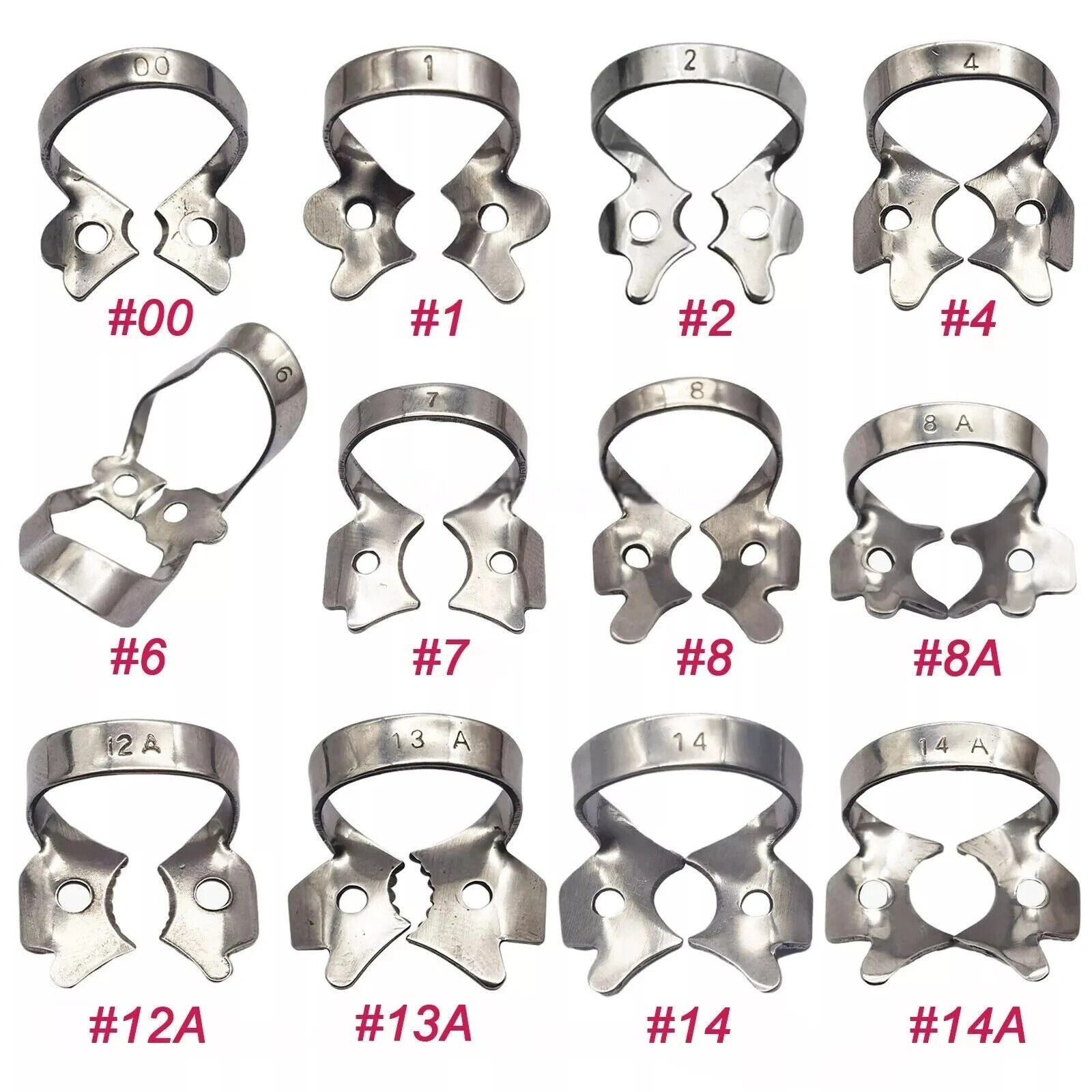 68 Size Dental Endodontic Rubber Dam Clamps Surgical Instrument Stainless Clamps