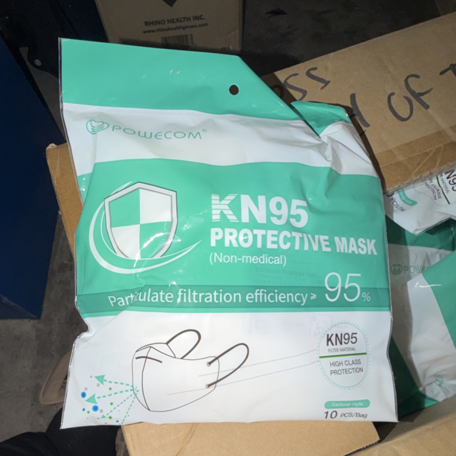 POWECOM KN95 Protective Face Masks 95% Filtration 10 PCS/Bag
