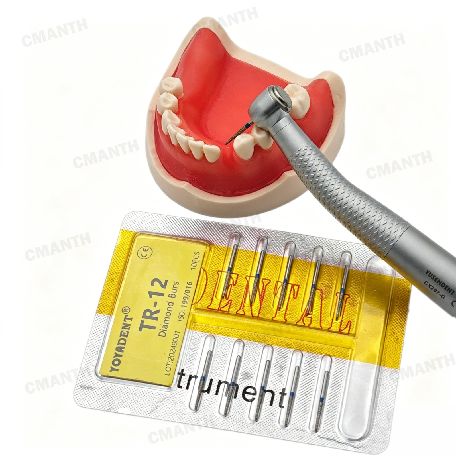 Dental Diamond Burs Taper Flat Burs High Speed Handpiece FG Friction Grip 20PCS