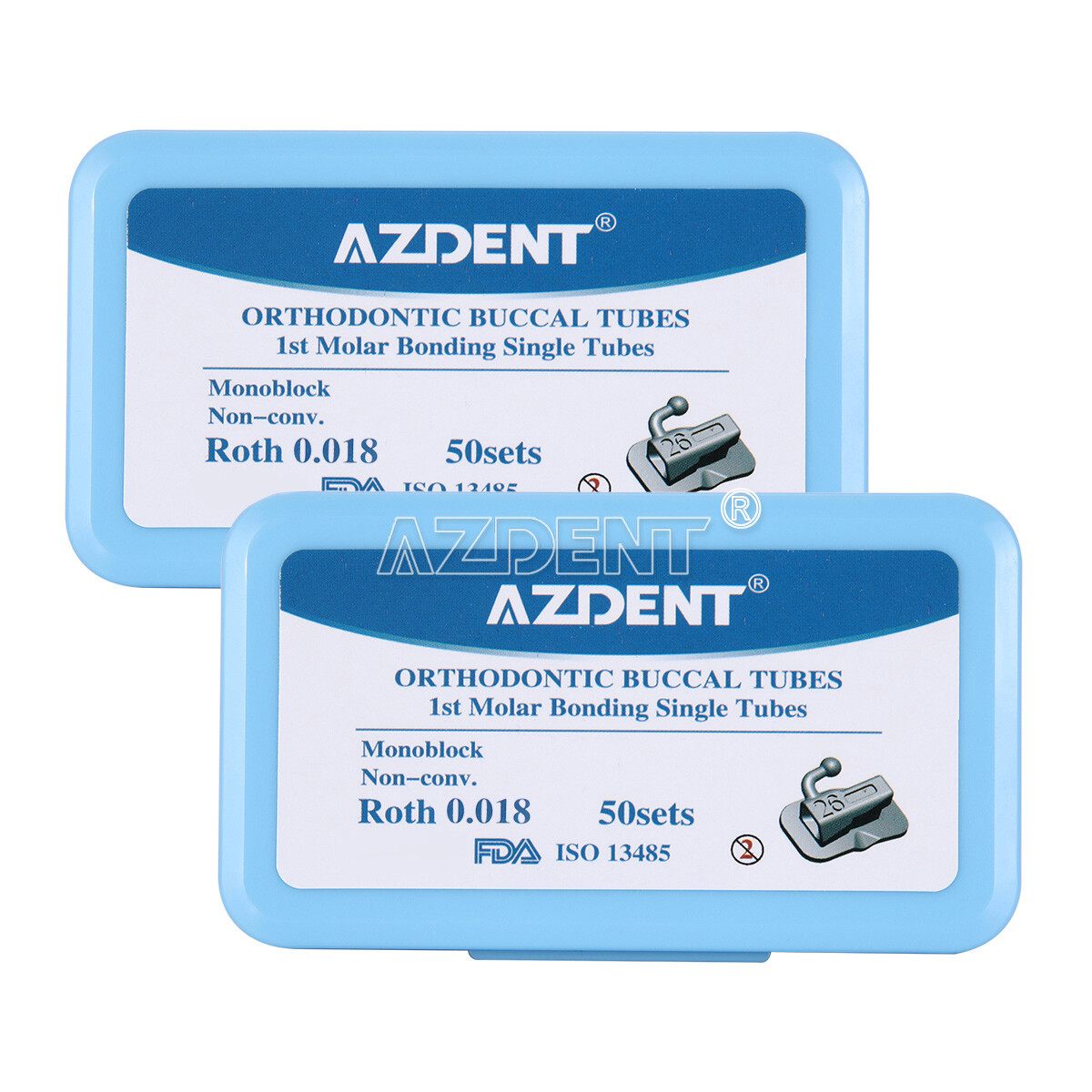 AZDENT Dental Ortho MIM Monoblock Brackets Braces Mini Roth MBT.022 /Buccal Tube