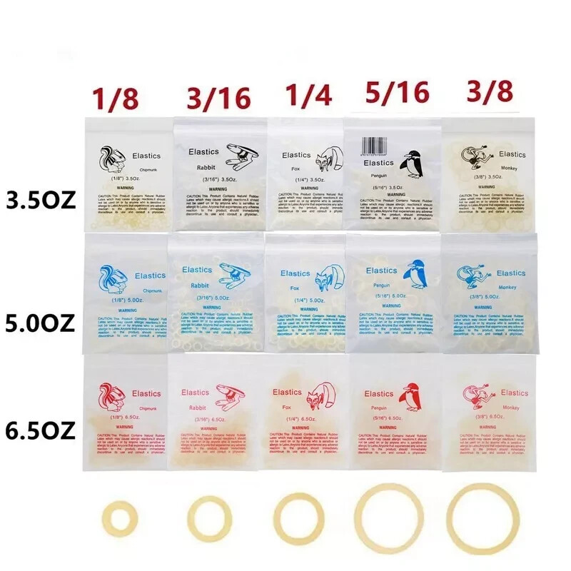 5000Pcs Dental Orthodontic Rubber Bands Elastics Latex Braces 15 Size for Choice
