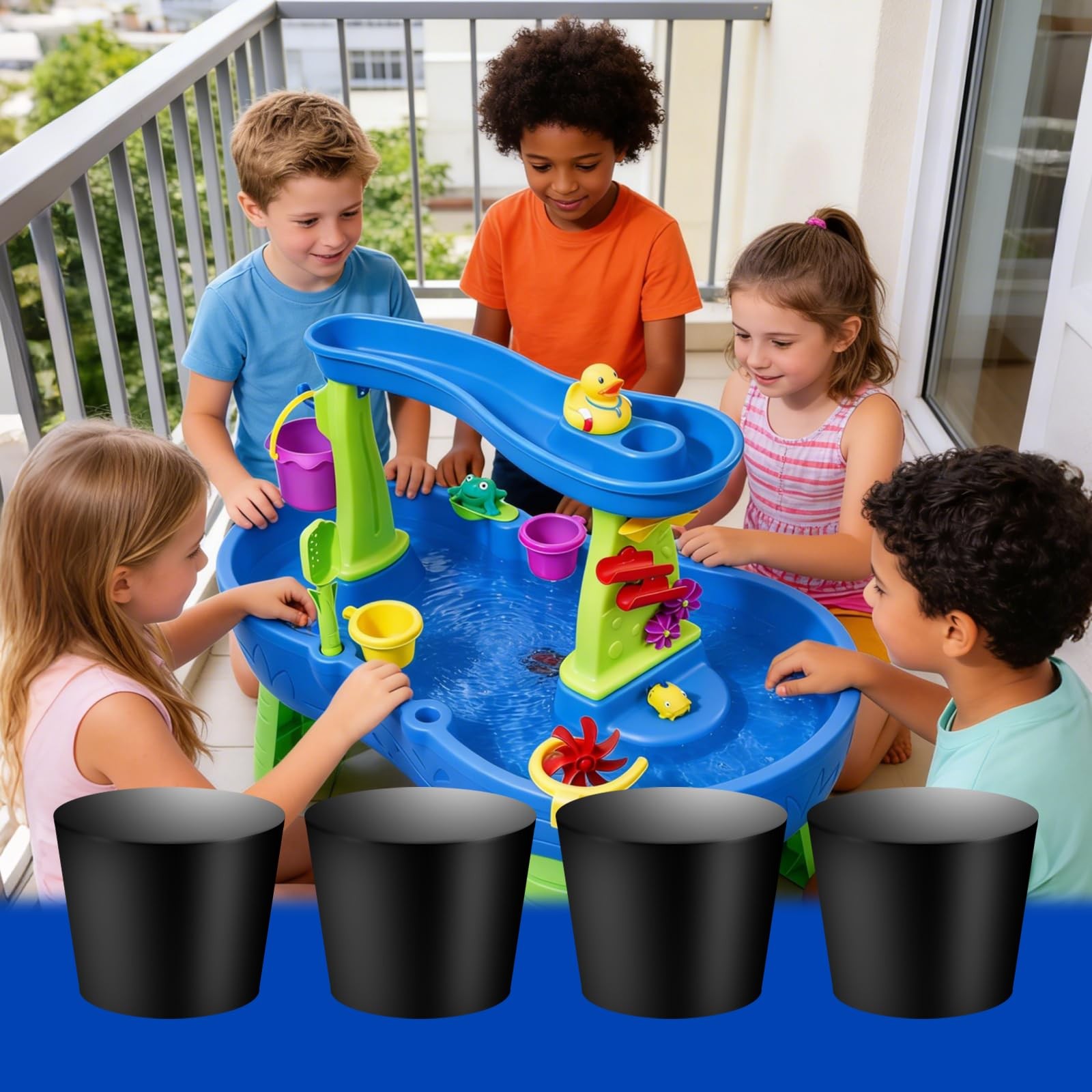 2Pcs Water Table Plug Replacement Compatible with Step 2, Rubber Black