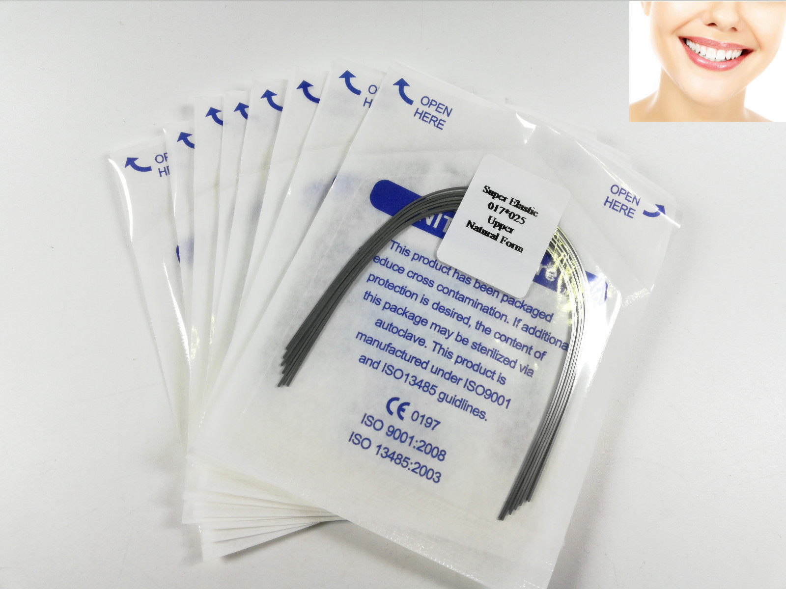Dental Orthodontic Arch Super Elastic Wires Rectangular Niti Natural 17*25 U/L