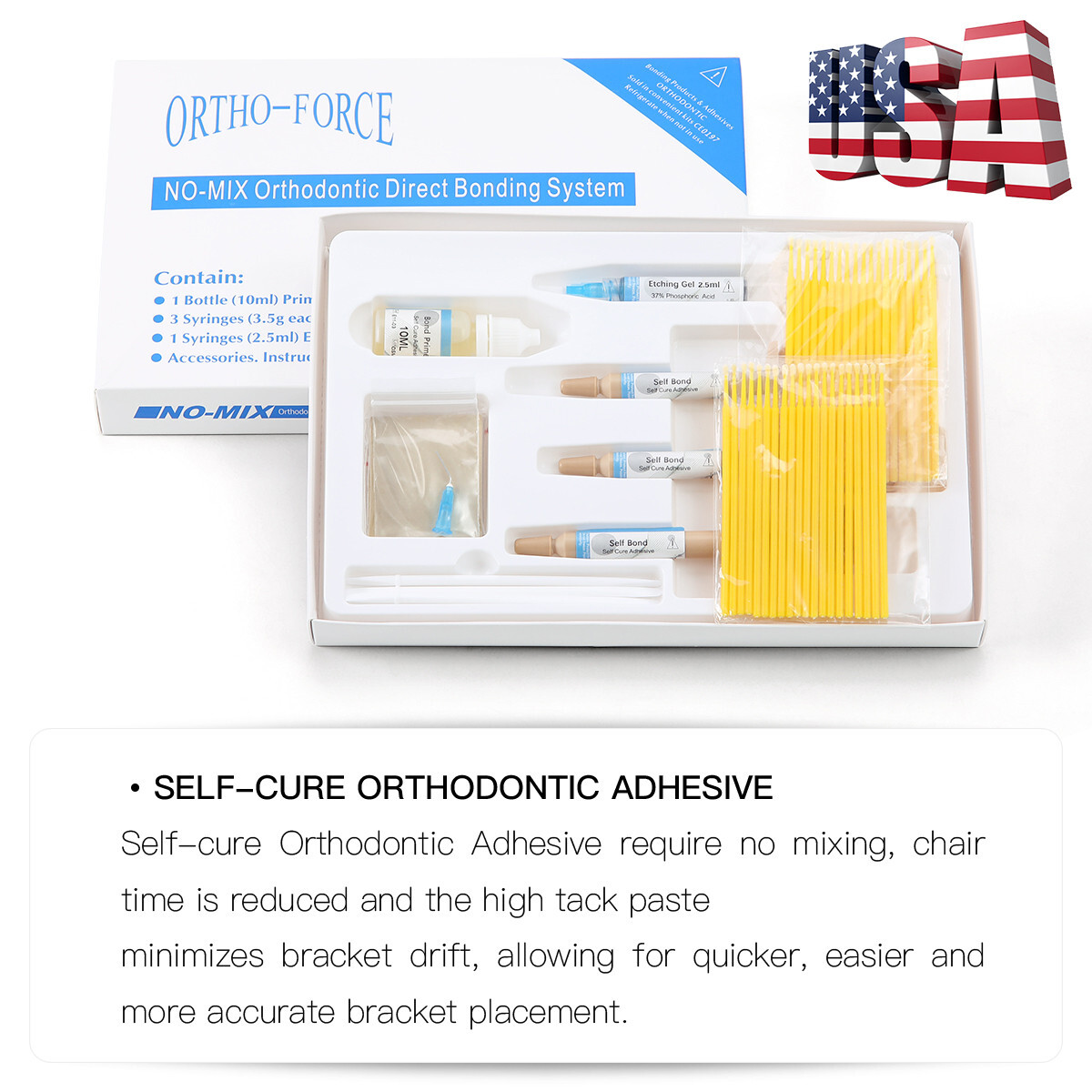 Dental Orthodontic No-Mix Direct Bonding System Composite Resin Kit