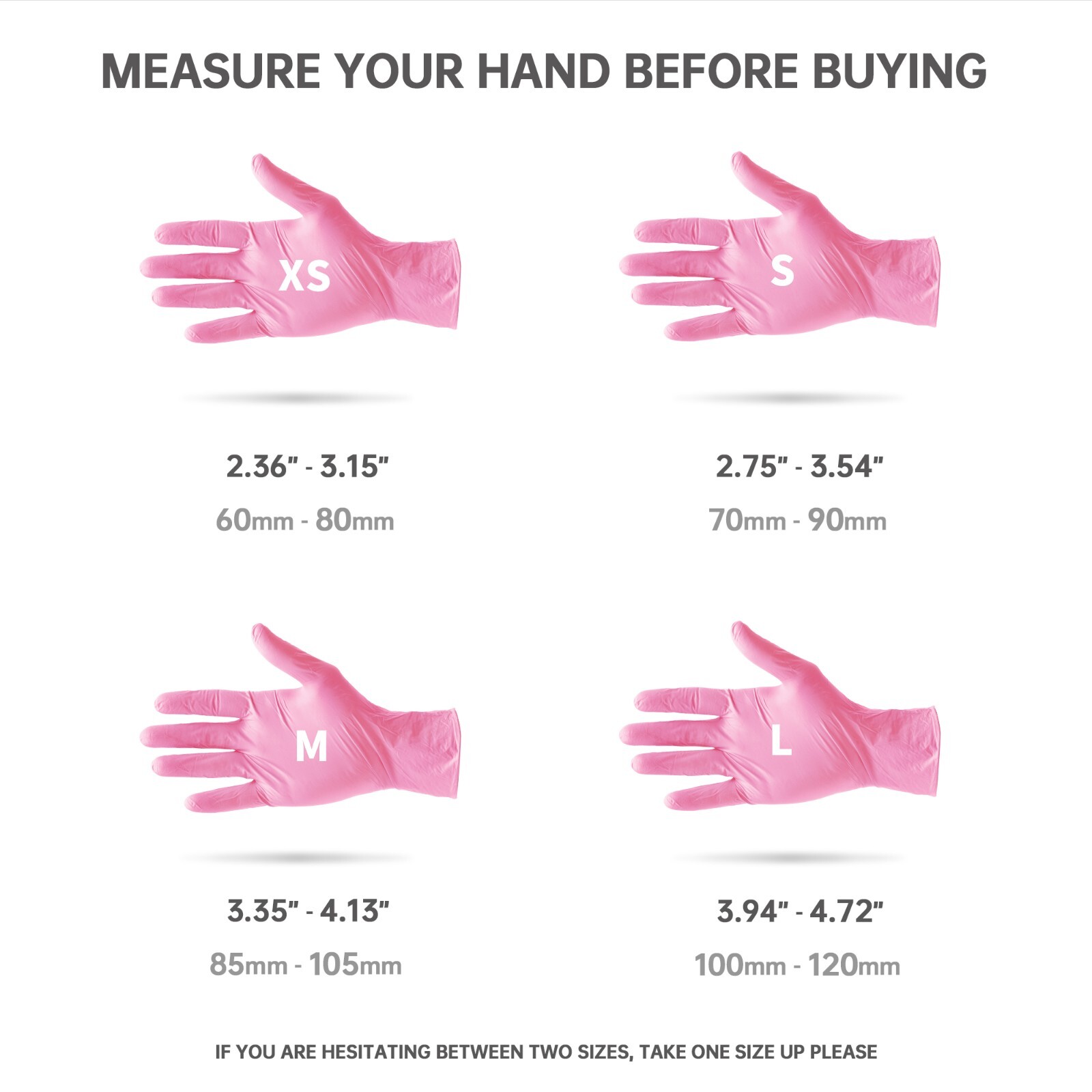 Disposable Nitrile Gloves 4.5 mil Pink Powder-Free Food-Safe Cleaning Exam Glove