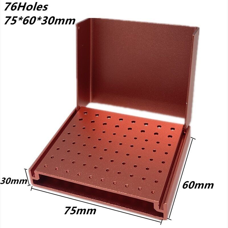 Dental Bur Holder Block Disinfection Box Case Aluminium Autoclave 24/76/152 Hole