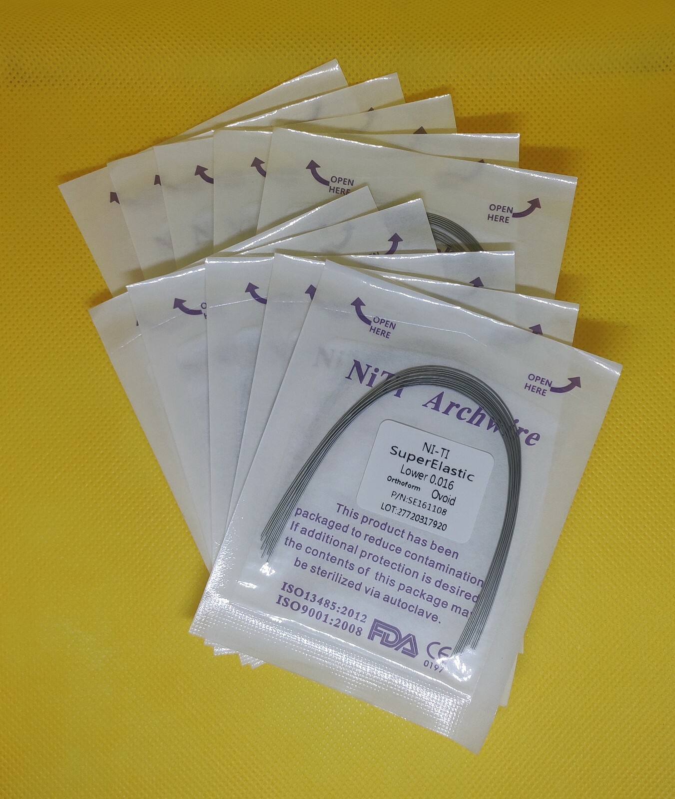 10Pcs/Pack Dental Super Elastic NITI Arch Wires Orthodontic Round Ovoid Form