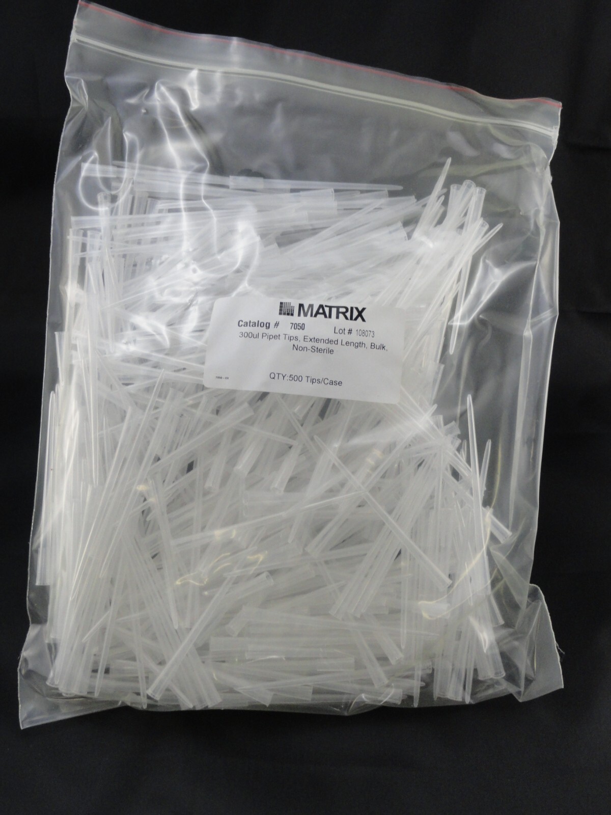 1 Case of 2500 Matrix 300μL Pipet Tips Extended Length Bulk Pack NonSterile 7050