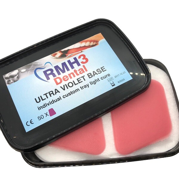 RMH3 001-0215 – Dental Light Curing Base Plate Pink 50/Box