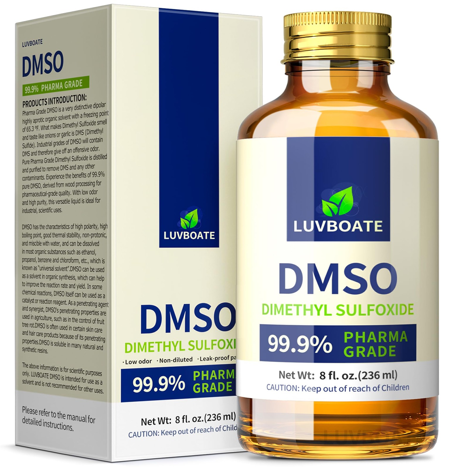 DMSO 99.9 Pharma Grade, Pure Liquid Dimethyl Sulfoxide 8 fl.oz in Glass Bott…