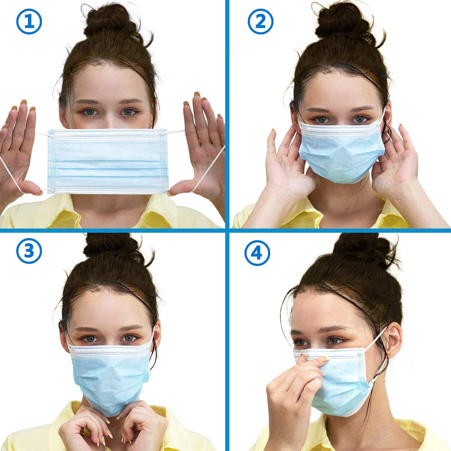 50/100 PCS Face Mask Mouth & Nose Protector Respirator Masks USA Seller Blue