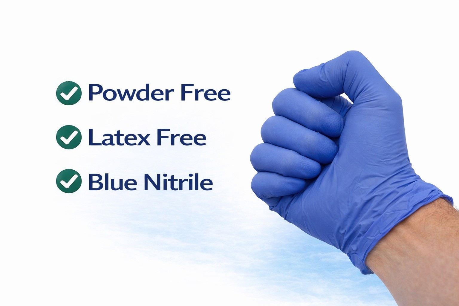Cuff First Nitrile Exam Gloves 125 Ct Blue Latex-Free Powder-Free