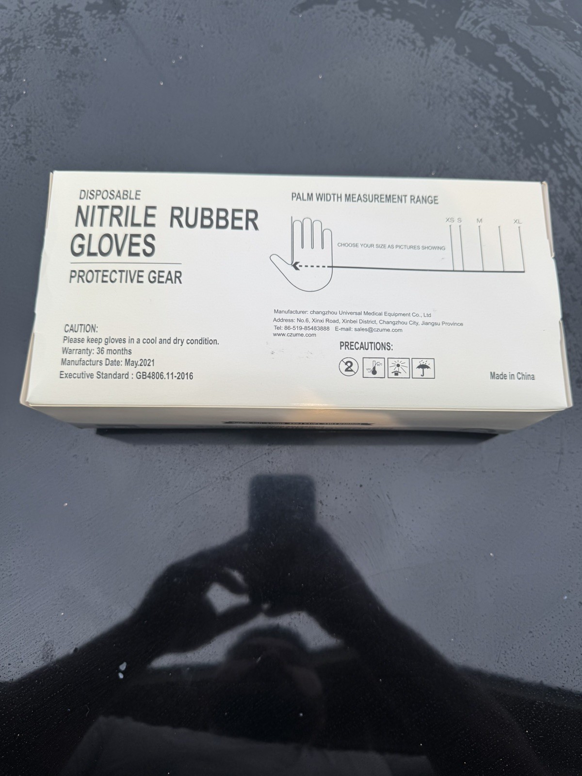 Gloves Nitrile Rubber Large Black 10 boxes of 1000 pieces
