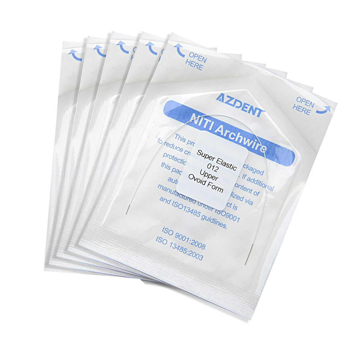 5 Packs Dental Ortho Super Elastic NiTi Round Arch Wires White Color Coated