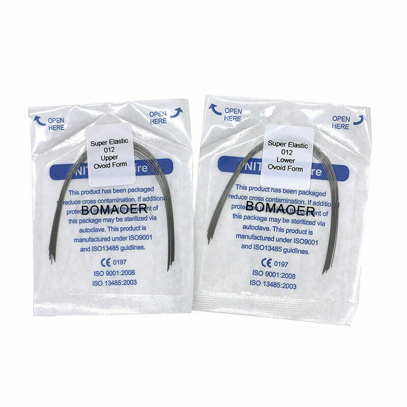 100×Dental Orthodontic Super Nickel Titanium Elastic Arch Wire Round 012 upper
