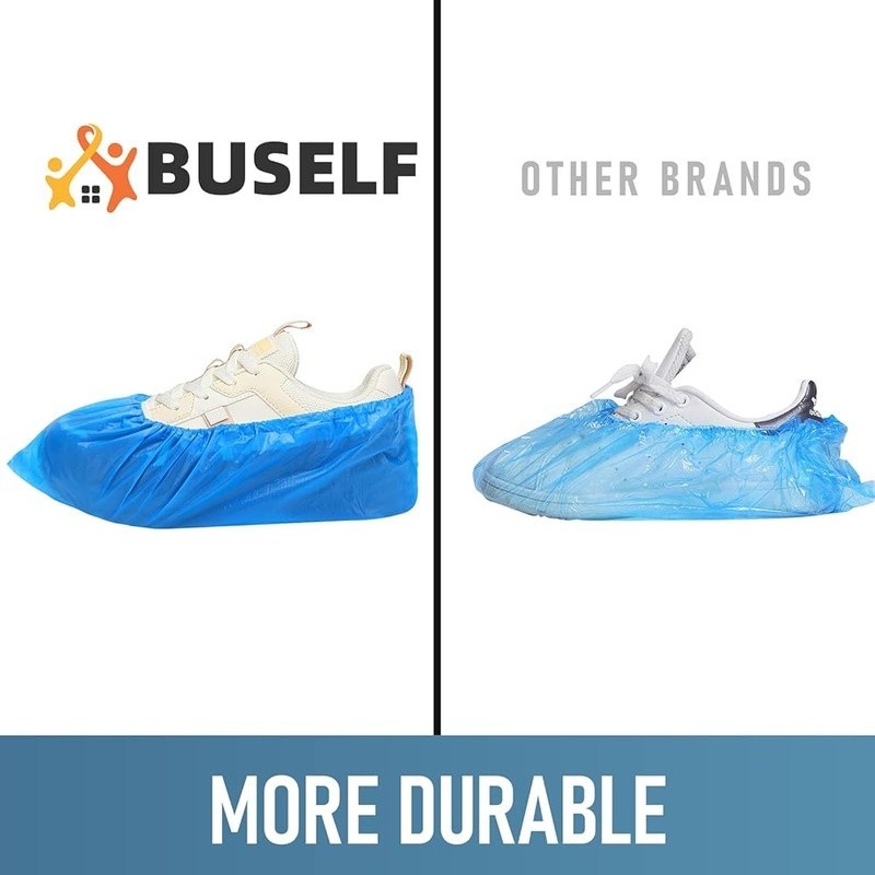 Disposable CPE Shoe Covers Waterproof Non-slip 200 Pcs Indoor Outdoor Use