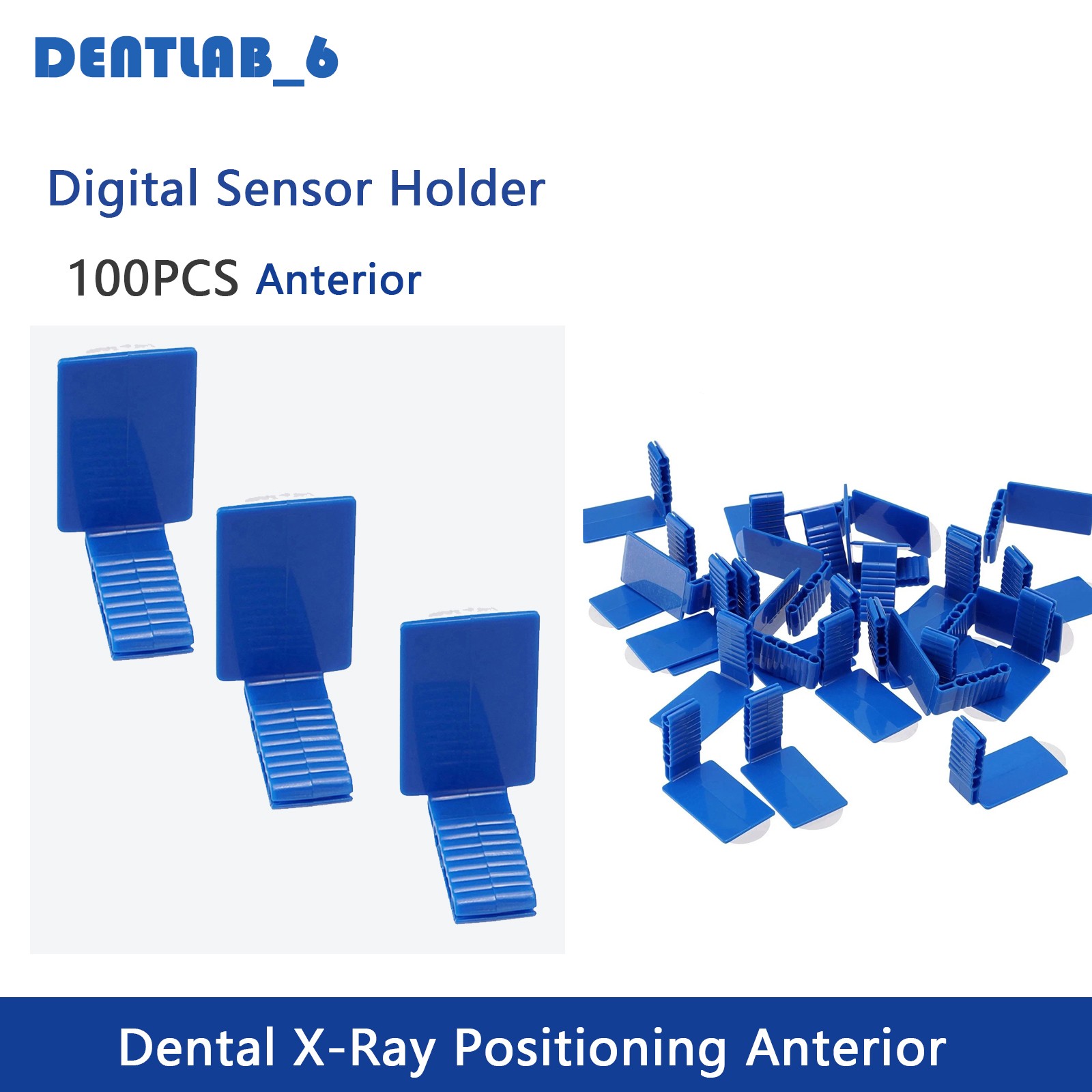 100pcs Dental Sensor Holder Disposable Adhesive Sensor Holder Anterior Blue