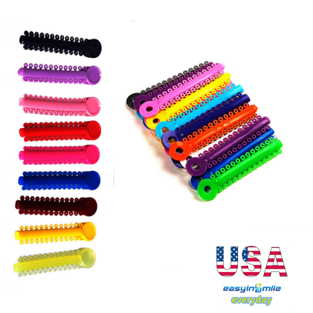 1040Pc Dental Orthodontic Ligature Ties Elastic Rubber Bands Braces EASYINSMILE