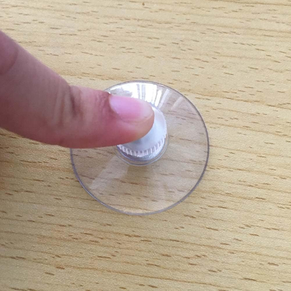 6 PZS Ventosas Cristal PVC 41mm Transparentes Adhesivas Fuerte sin Ganchos