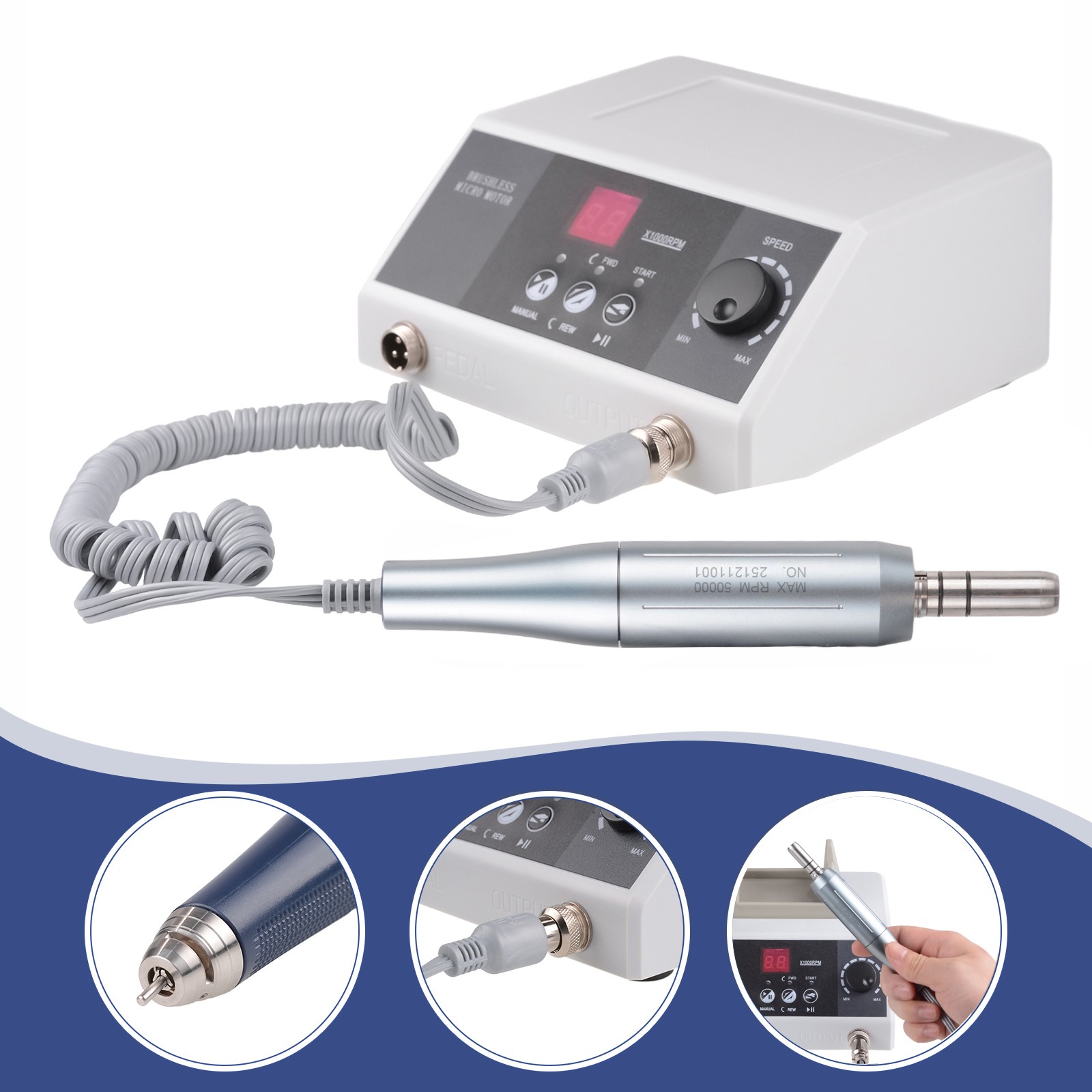 Dental Brushless Electric Micro Motor Polishing Machine+50K RPM E-type Handpiece