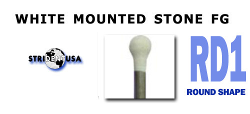 White Mounted Stone Bur FG RD1 (12 per box) Mounted Abrasion Point