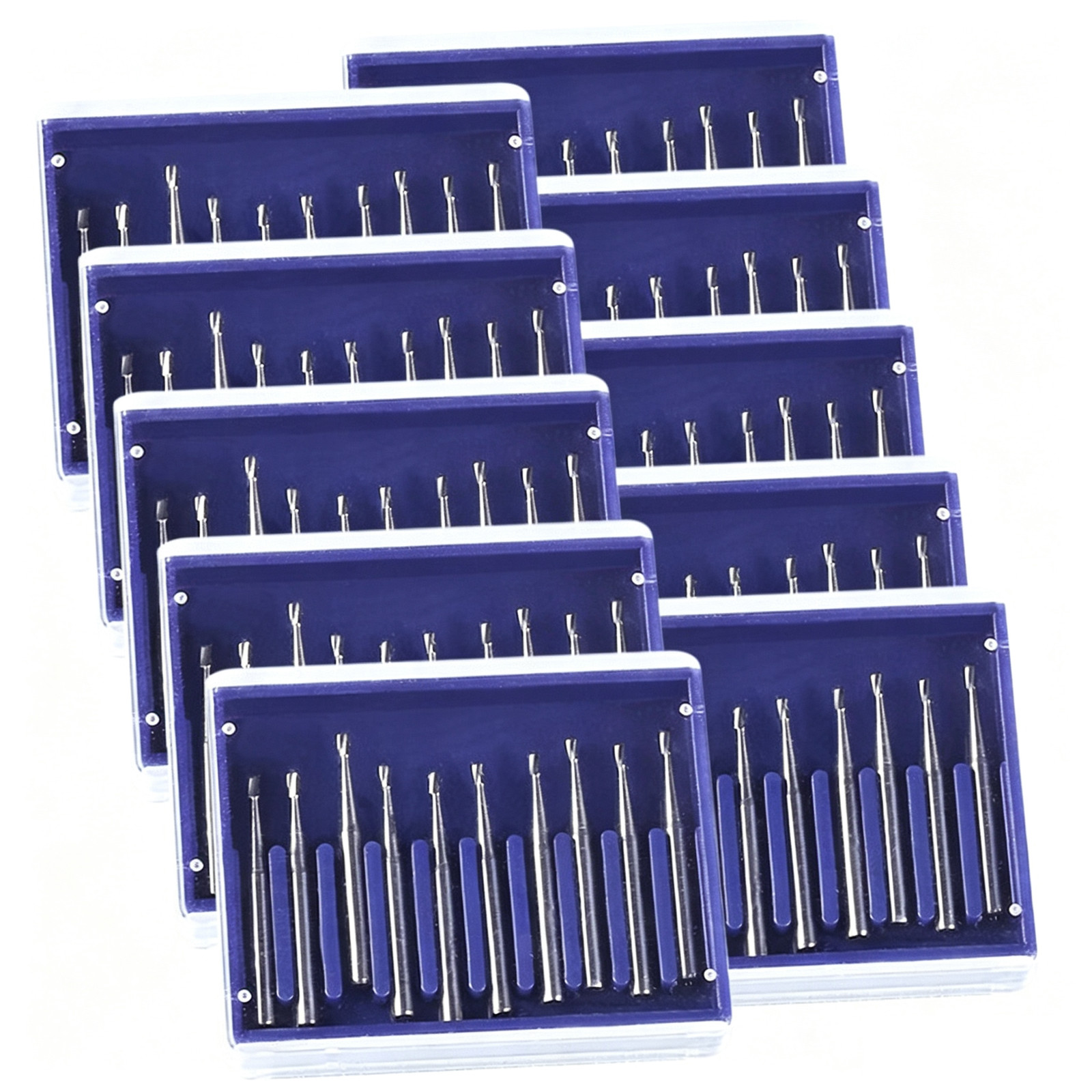 10x Dental Clinic High Speed FG Burs Tungsten Carbide Cutting Steel Drill 100Pcs