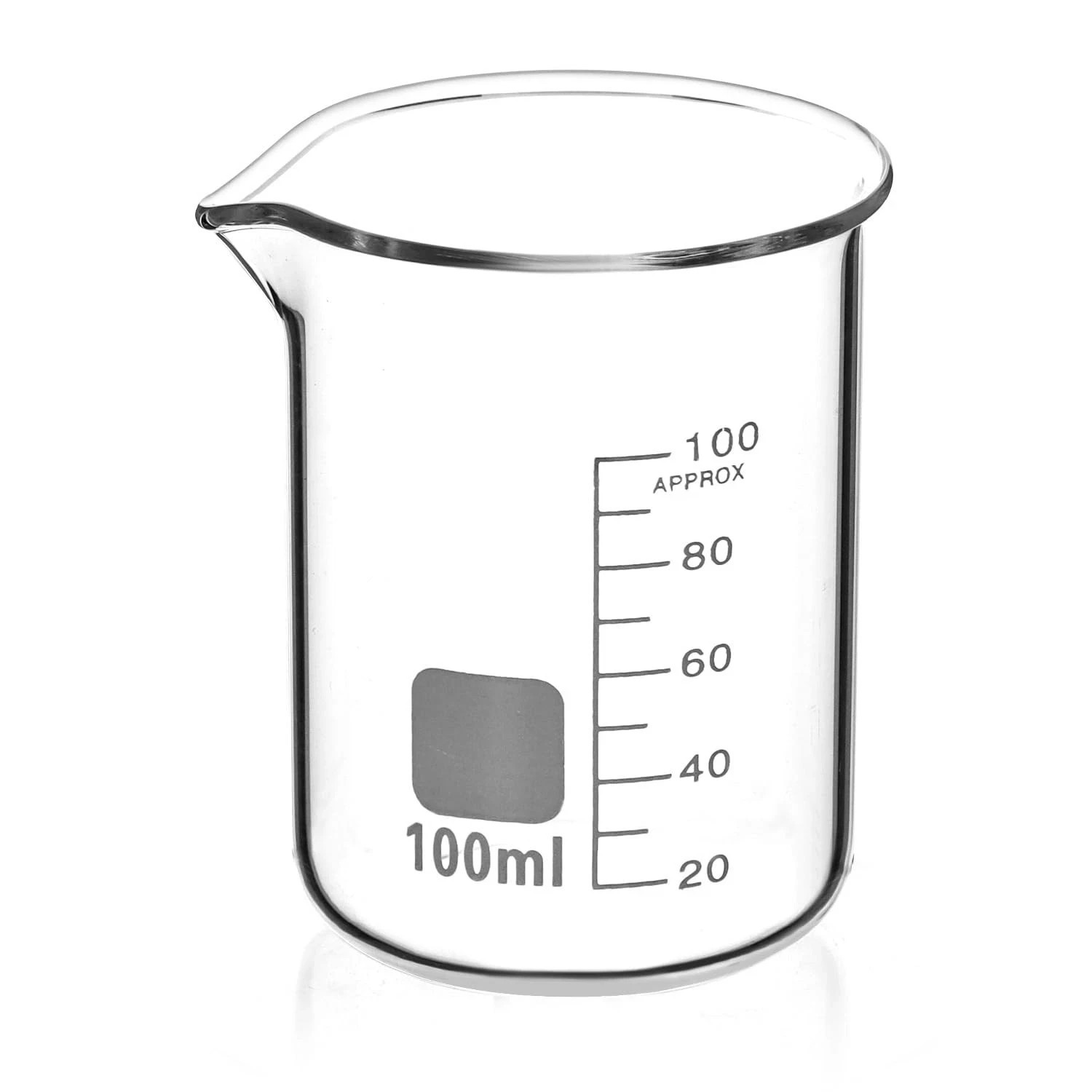 Griffin Low Form Beaker Set 100 mL 3.3 Borosilicate Glass, 6 Pack, Graduated Lab