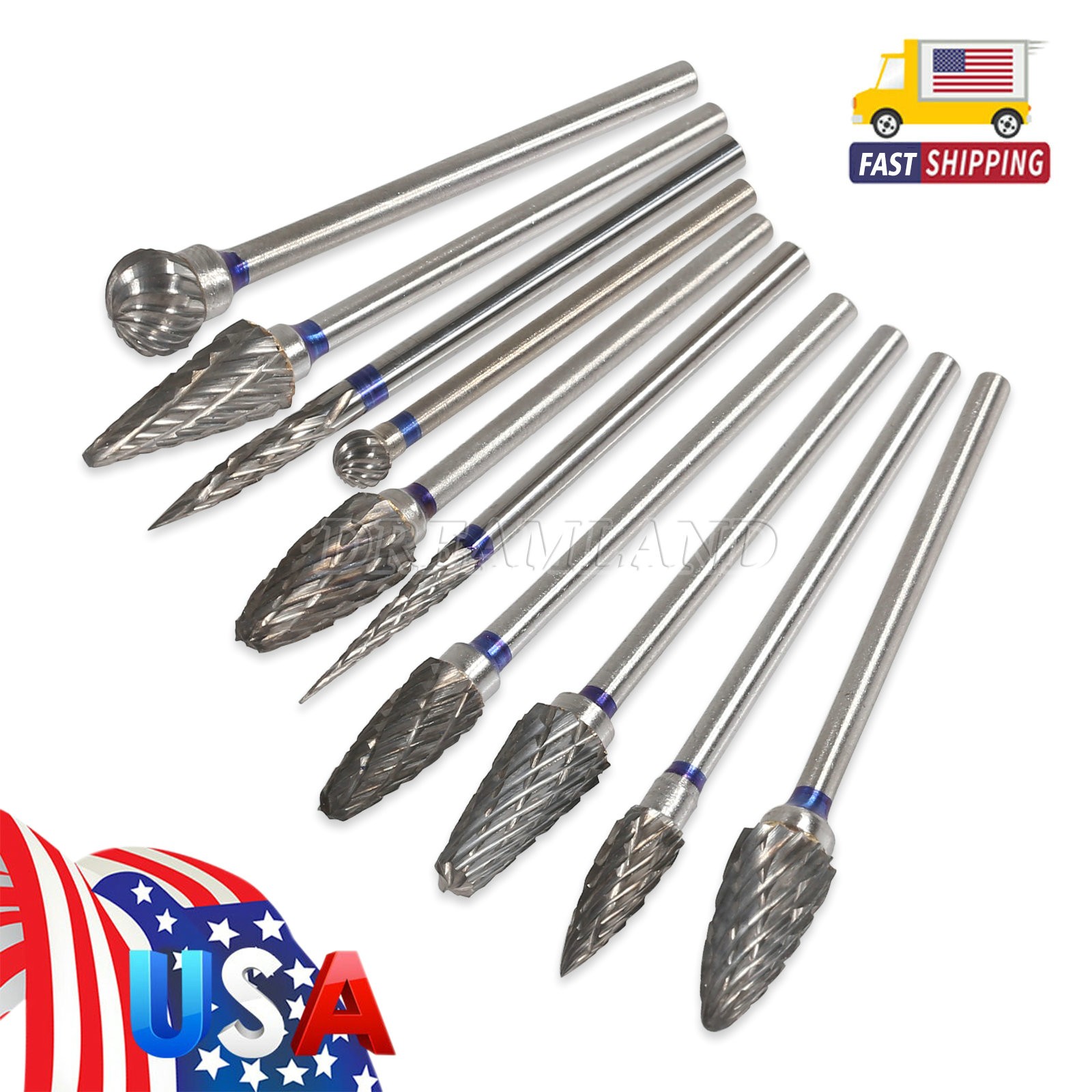 10 Pcs Tungsten Carbide HP Dental Acrylic Bur Drill Coarse Cutter 2.35mm Shank