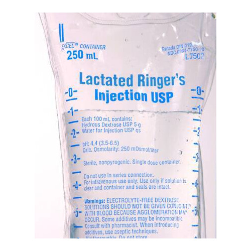 B Braun L7502 IV Solution Lactated Ringers USP 250 mL