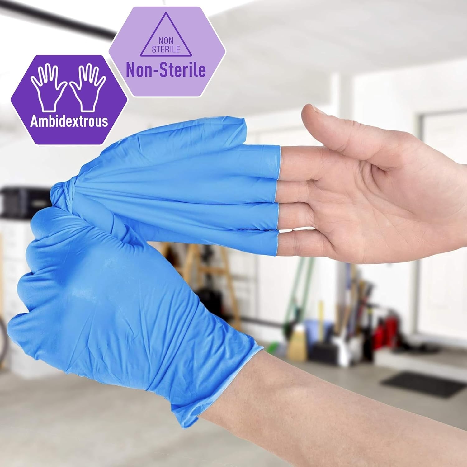Ambidextrous Disposable Exam Gloves – 100 Count, Latex-Free, Medical & Food Safe